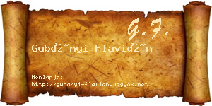 Gubányi Flavián névjegykártya